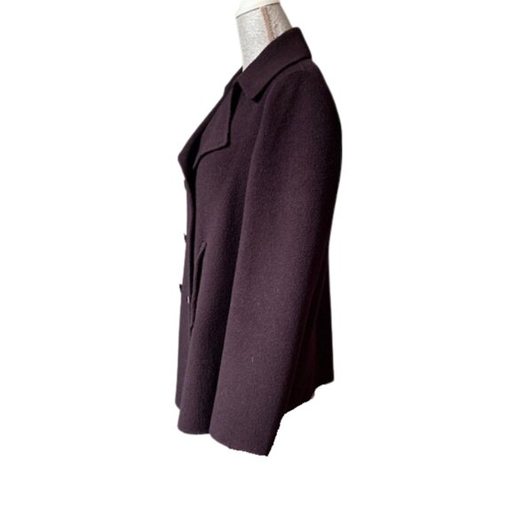 VINCE Oversized Double Breasted Wool Peacoat Jacket in Purple, SIZE LARGE - Picture 9 of 13